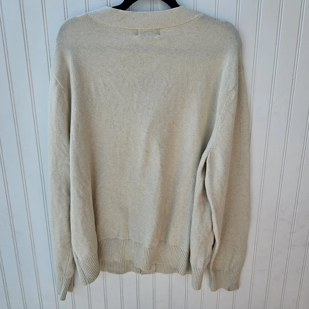 NEW Goodfellow & Co Men's V-neck Cream Cardigan Sweater XL - Picture 4 of 5